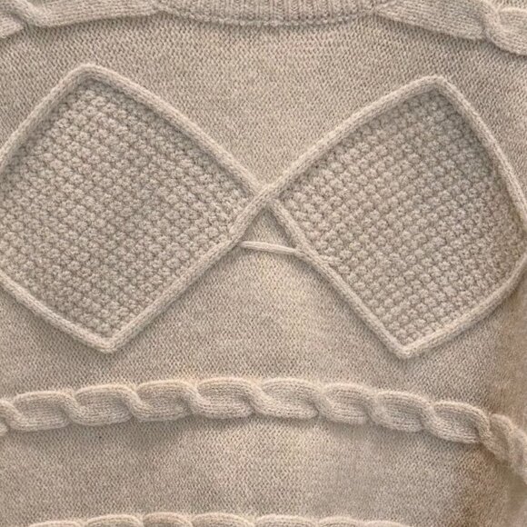 Le Lis Tan Cable Knit Cropped Dolman Sleeve Sweater Size S - Picture 5 of 5